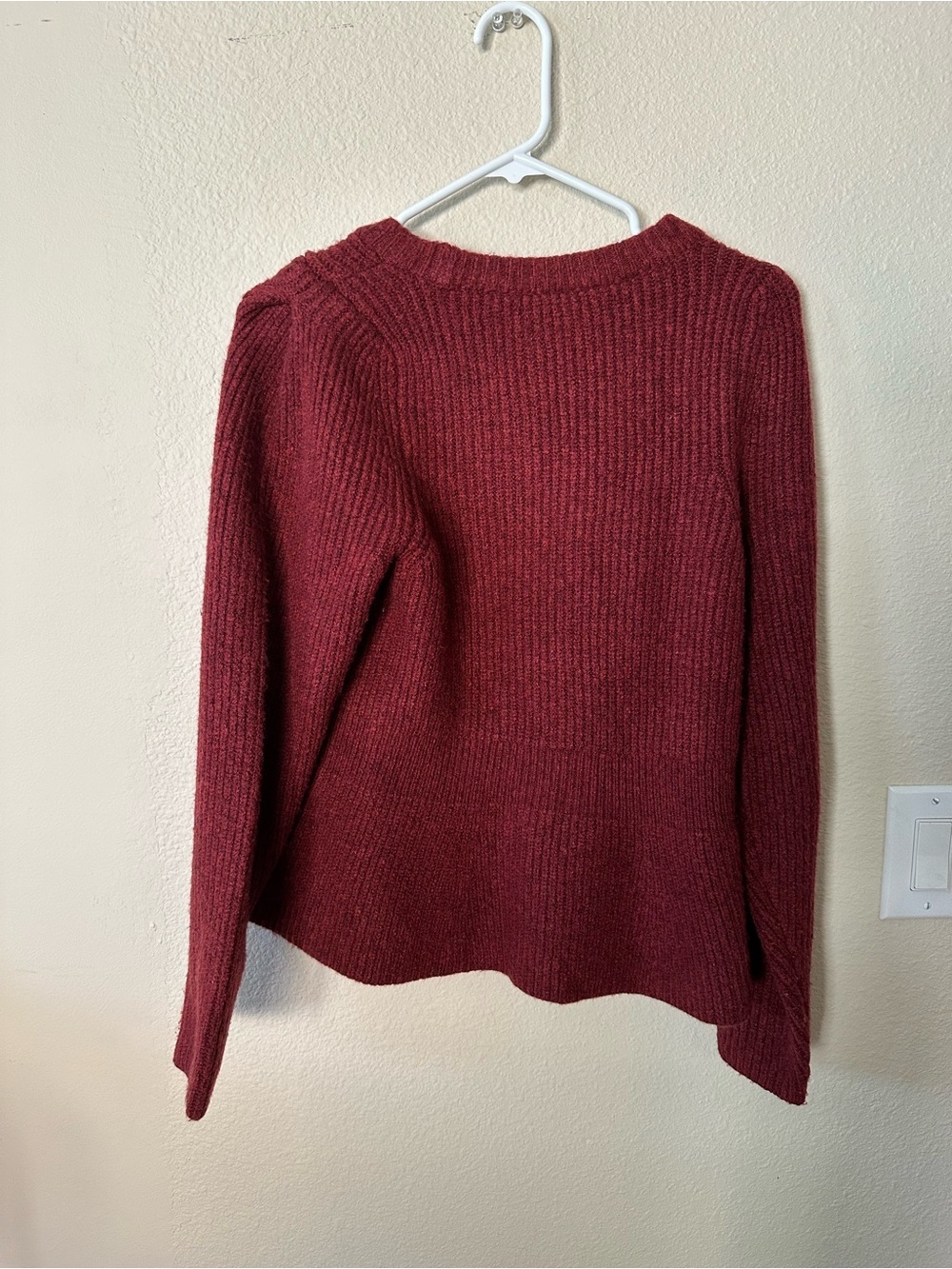 Madewell women's Ribbed Crewneck Sweater in Deep Wine size S/ NWOT 1117 - Picture 3 of 3